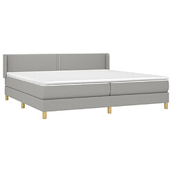 Avis Maison Chic Lit Adulte - Lit simple Lit à sommier tapissier avec matelas moelleux - Meuble de Chambre - Gris clair 200x200cm Tissu -MN59840