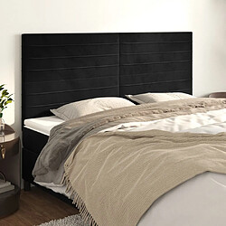 vidaXL Têtes de lit 4 pcs Noir 80x5x78/88 cm Velours