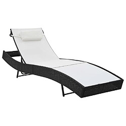 Acheter Helloshop26 Lot de 2 transats chaise longue bain de soleil lit de jardin terrasse meuble d'extérieur et table résine tressée et textilène noir 02_0012146