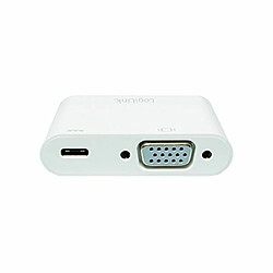 LogiLink 0.14m, 2xUSB-C/VGA 2xUSB-C VGA Blanc