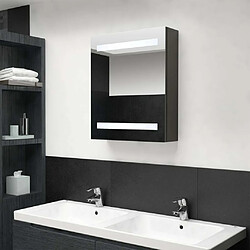 Maison Chic Armoire de salle de bain,Meuble de rangement,Meuble haut à miroir LED anthracite 50x14x60 cm -GKD894264