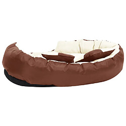 Acheter vidaXL Coussin réversible lavable de chien Marron et crème 110x80x23cm