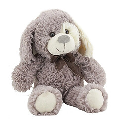 Aubry Gaspard Peluche chien en acrylique gris 30 cm.