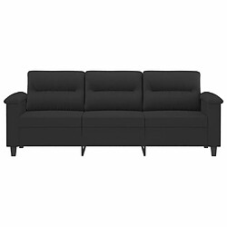 Avis Maison Chic Canapé à 3 places,Canapé droit,Sofa de Salon,Banquette Noir 180 cm Tissu microfibre -GKD573020