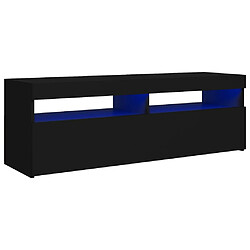 Maison Chic Meubles TV avec lumières LED - Banc TV pour salon noir 120x35x40 cm -MN55937