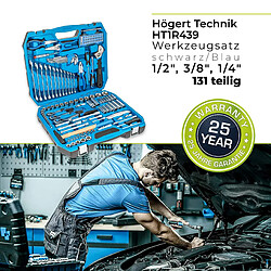 Avis HÖGERT Coffret à outils | Coffret à outils | Rempli | 131 pièces, 1/2``, 3/8`` 1/4``, noir/bleu HT1R439