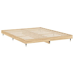 Maison Chic Lit adulte - Lit simple Cadre de lit,Structure du lit Contemporain chêne sonoma 140x200 cm bois d'ingénierie -MN33142 pas cher