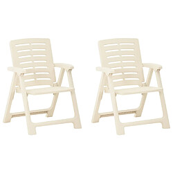 vidaXL Chaises de jardin 2 pcs Plastique Blanc