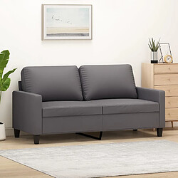 Maison Chic Canapé à 2 places,Sofa de Salon,Canapé droit Gris 140 cm Similicuir -GKD452908