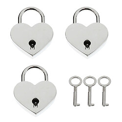 Avis Ensemble De 3 Millésime Mini Coeur Forme Cadenas Avec Serrure Clés Valise - Argent M