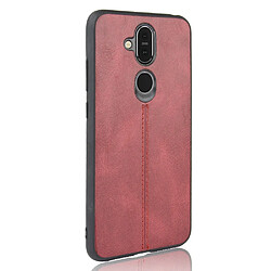 Avis Wewoo Coque Pour Nokia 8.1 / X7 antichoc couture peau de vache motif PC + PU + TPU rouge