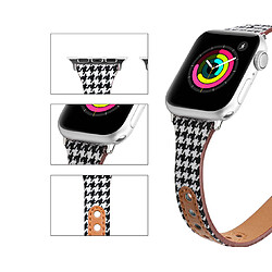 Avis B08 Noir Mille Bird Motif Cuir Sangle Sangle de remplacement Bracelet de remplacement Apple Watch Band 41mm 40mm 38mm Femmes hommes pour iWatch 234567 SE