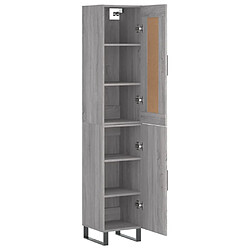 Avis vidaXL Buffet haut Sonoma gris 34,5x34x180 cm Bois d'ingénierie