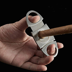 INF Coupe-cigare à double guillotine en acier inoxydable Argenté pas cher