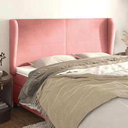 Maison Chic Tête de lit scandinave avec oreilles,meuble de chambre Rose 183x23x118/128 cm Velours -MN15775