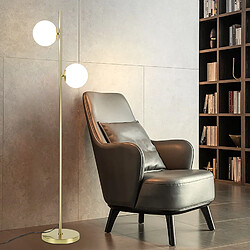 NETTLIFE Lampadaire Salon Moderne - Gold Design Lampadaire E27 Douille Lampe de sol avec interrupteur à pied -166cm