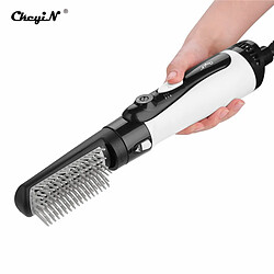 Universal Sèche-cheveux professionnel 2 en 1 Brosse à air chaud Lisseur de cheveux renforcé Peigne Brosse à poils Fer à repasser Styling Machine Pince à ondes(Le noir) pas cher