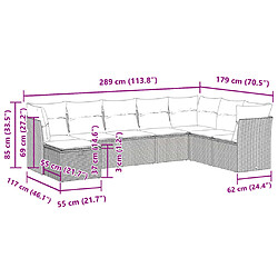 vidaXL Salon de jardin avec coussins 8 pcs beige résine tressée pas cher