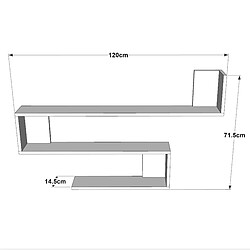 Helloshop26 Étagère murale à 3 niveaux 71,5 x 120 x 14,5 cm blanc 03_0007039