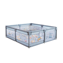 IKIDO Parc pour bébé avec base antidérapante et filet respirant, barrière de securité enfant, parc de jeu avec porte de sécurité clôture de jeu pour bébé (gris) pas cher