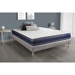 ACTISOM Ensemble matelas Ressorts ensachés+Mémoire de forme ACTIFLEX MORPHO 140x200 Maxi épaisseur 5zones confort + sommier KIT gris