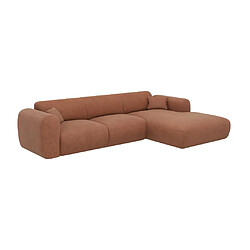 Acheter Vente-Unique Grand canapé d'angle droit en tissu texturé terracotta POGNI de Maison Céphy