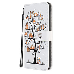 Etui en PU impression de motif texture croisée avec sangle animal et arbre pour votre Huawei Y6p