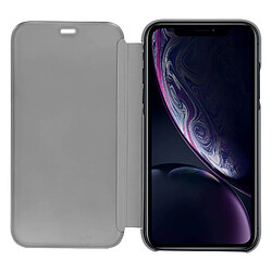 Avizar Housse Apple iPhone XR Etui Folio Miroir Ultra-fine Clapet Translucide - Argent pas cher