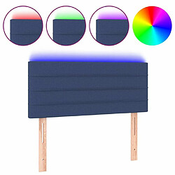 Maison Chic Tête de lit scandinave à LED,meuble de chambre Bleu 100x5x78/88 cm Tissu -MN37772