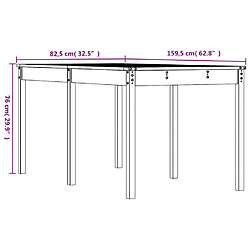 vidaXL Table de jardin 159,5x82,5x76 cm bois massif de douglas pas cher