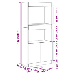 vidaXL Buffet haut noir 63x33x140 cm bois d'ingénierie pas cher