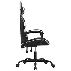 Avis vidaXL Chaise de jeu pivotante Noir et blanc Similicuir