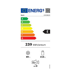 Réfrigérateur combiné 60cm 302l nofrost inox - kgn36nlea - BOSCH