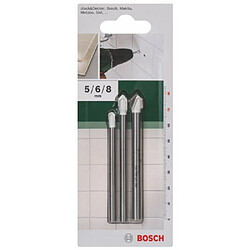 Bosch 2609255588 Set de 3 forets céramique Diamètres 5/6/8 mm