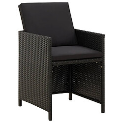 Acheter Maison Chic Mobilier à dîner 9 pcs de jardin avec coussins - Ensemble table et chaises d'extérieur - Salon/Mobilier de jardin classique Résine tressée Noir -MN31552