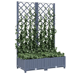 Avis Maison Chic Jardinière,Bac à fleurs avec treillis - pot de fleur Gris foncé 80x40x121,5 cm PP -GKD96901