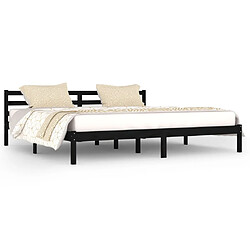 vidaXL Cadre de lit sans matelas bois massif de pin 200x200 cm noir