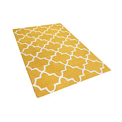 Beliani Tapis jaune en laine et coton 140 x 200 cm SILVAN