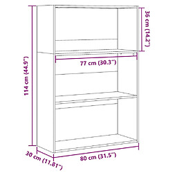 vidaXL Bibliothèque vieux bois 80x30x114 cm bois d'ingénierie pas cher