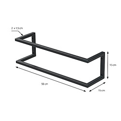 ML-Design Porte-serviettes support mural salle de bain cuisine 15x15x50cm anthracite acier pas cher