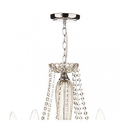 Luminaire Center Suspension Raphael verre champagne et chrome poli 8 ampoules