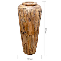 vidaXL Vase de décoration 40 x 80 cm Bois de teck solide pas cher