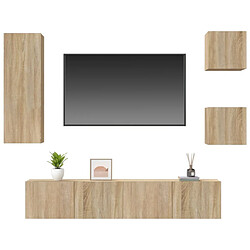 Acheter Maison Chic Ensemble de meubles TV 5 pcs | Banc TV Moderne pour salon | Meuble de Rangement - Chêne sonoma Bois d'ingénierie -MN21704