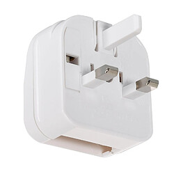 Ledkia Adaptateur Prise Type C Tête Plate avec Câble Droit à Prise Type G (UK) Blanc