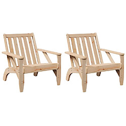 vidaXL Chaises de jardin adirondack lot de 2 75x77x77 cm