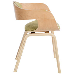 Acheter Decoshop26 Lot de 2 chaises de salle à manger design retro en tissu vert clair structure en bois clair 10_0001720