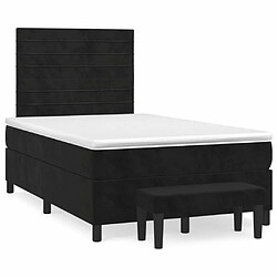 Maison Chic Lit Adulte - Lit simple Lit à sommier tapissier avec matelas moelleux - Meuble de Chambre - Noir 120x200 cm Velours -MN45077