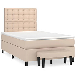 vidaXL Sommier à lattes de lit avec matelas Cappuccino 120x200 cm