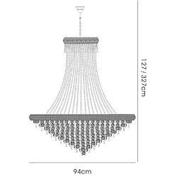 Avis Luminaire Center Suspension Alexetra 20 Ampoules doré/cristal