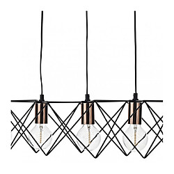 Acheter Luminaire Center Suspension Midi noir mat et cuivre poli 5 ampoules